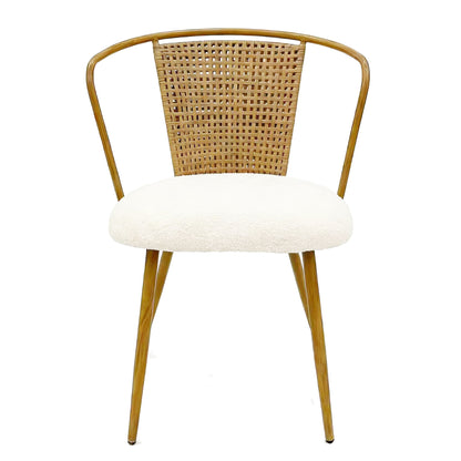 Dining Chairs With Wing Back Design For Kitchen (Set of 2) - Beige / Brown