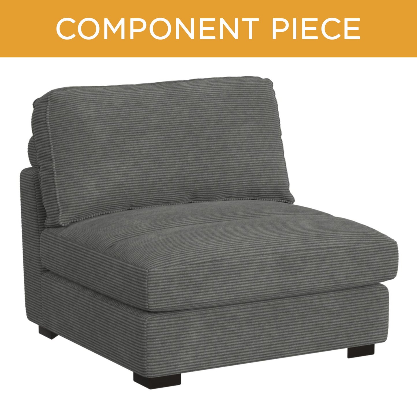 Arizona - Modular Armless Chair - Steno Charcoal