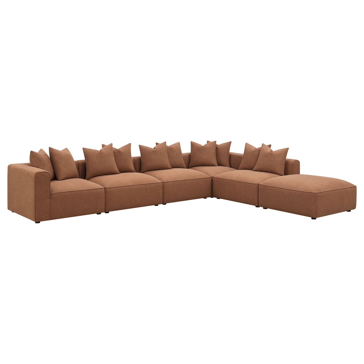 Colleen - 6 Piece Modular Sectional With Tight Seats - Terracotta