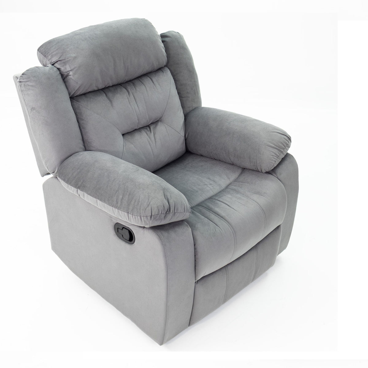 Modern Manual Recliner With Padded Seat And Pillow Arms
