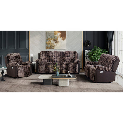 Bruni - Console Reclining Loveseat With Manual Recline And Rich Upholstery - Brown