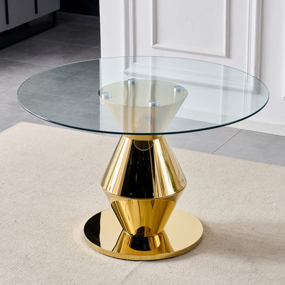 Round Dining Table - Gold