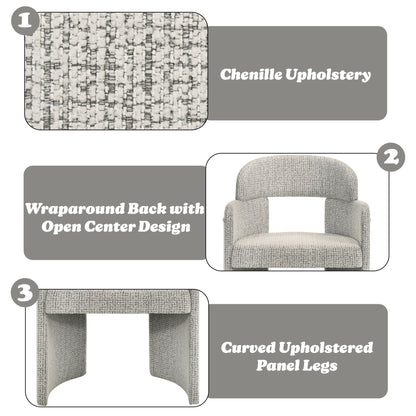 Kyree - Arm Chair (Set of 2) - Ivory / Gray