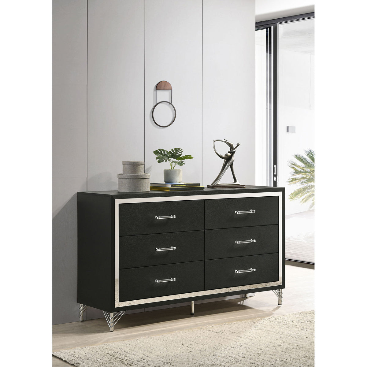 Malcolm - 6 Drawer Dresser Cabinet - Black
