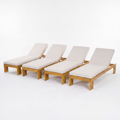 Outdoor Chaise Lounge With 5 Position Adjustable Backrest