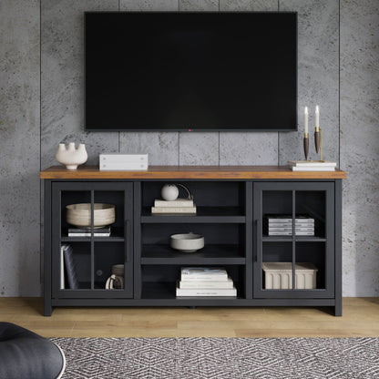 TV Stand Console For TVs Up To 80" - Black / Whiskey