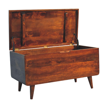 Curved Blanket Box - Chestnut
