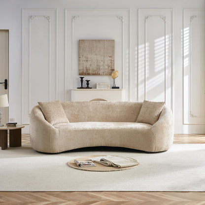 Curved 3 Seater Sofa, Long Living Room Couch
