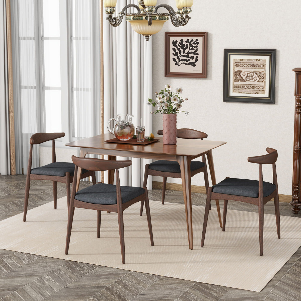 Retro Elegant 5 Piece Dining Set