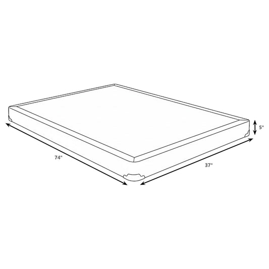 Maynard - Twin Low Profile Box Spring Foundation With Memory Foam Support And Breathable Design - Gray