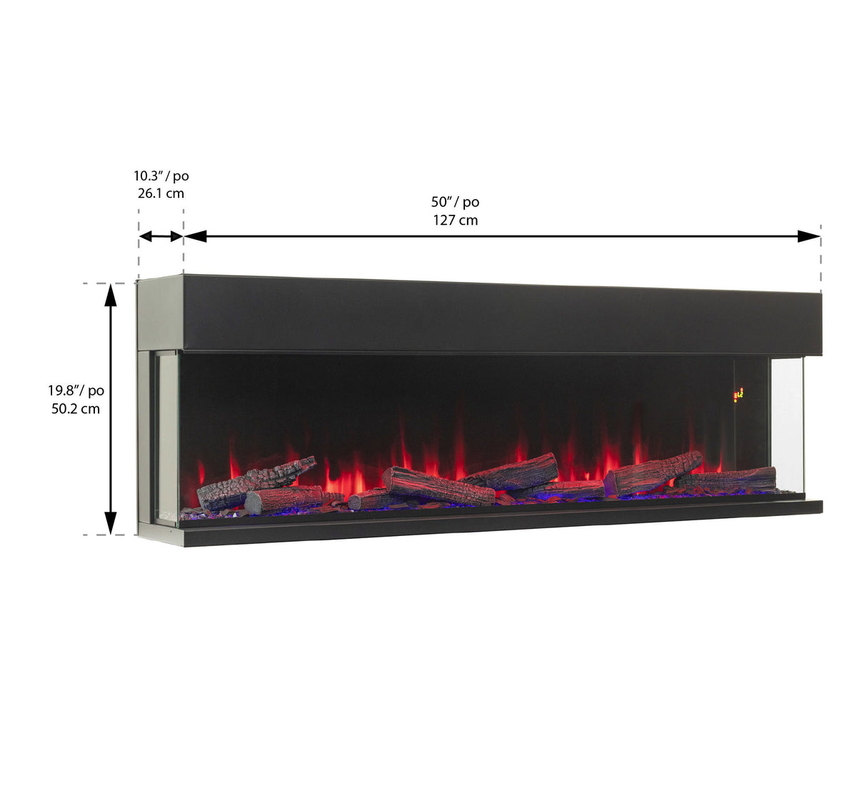 Multi Sided Electric Fireplace, With 5000 Btu Heating
