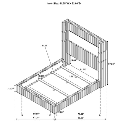 Haven - Upholstered Queen Bed With Integrated Flame Box - Gray