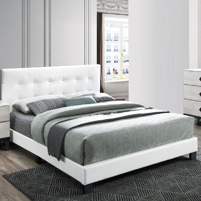 Contemporary Style Bed, Rectangle Headboard