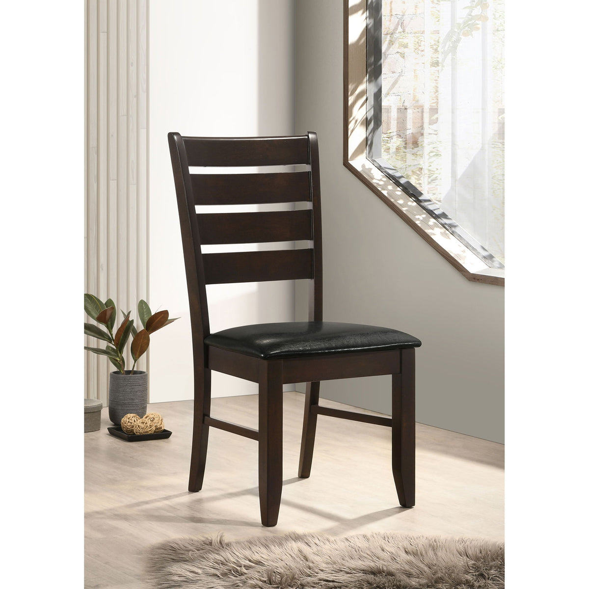 Padded Seat Side Chairs With Tapered Slats (Set of 2)