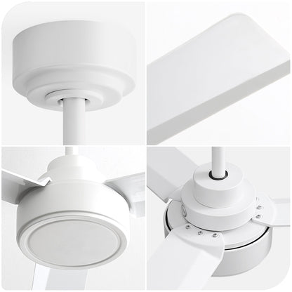52" Ceiling Fan With Remote Control, 6 Speed Reversible DC Motor, 3 Blades