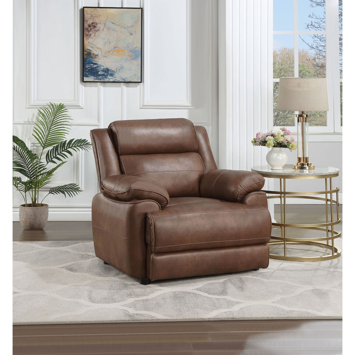 Worthington - Padded Arm Accent Chair - Dark Brown
