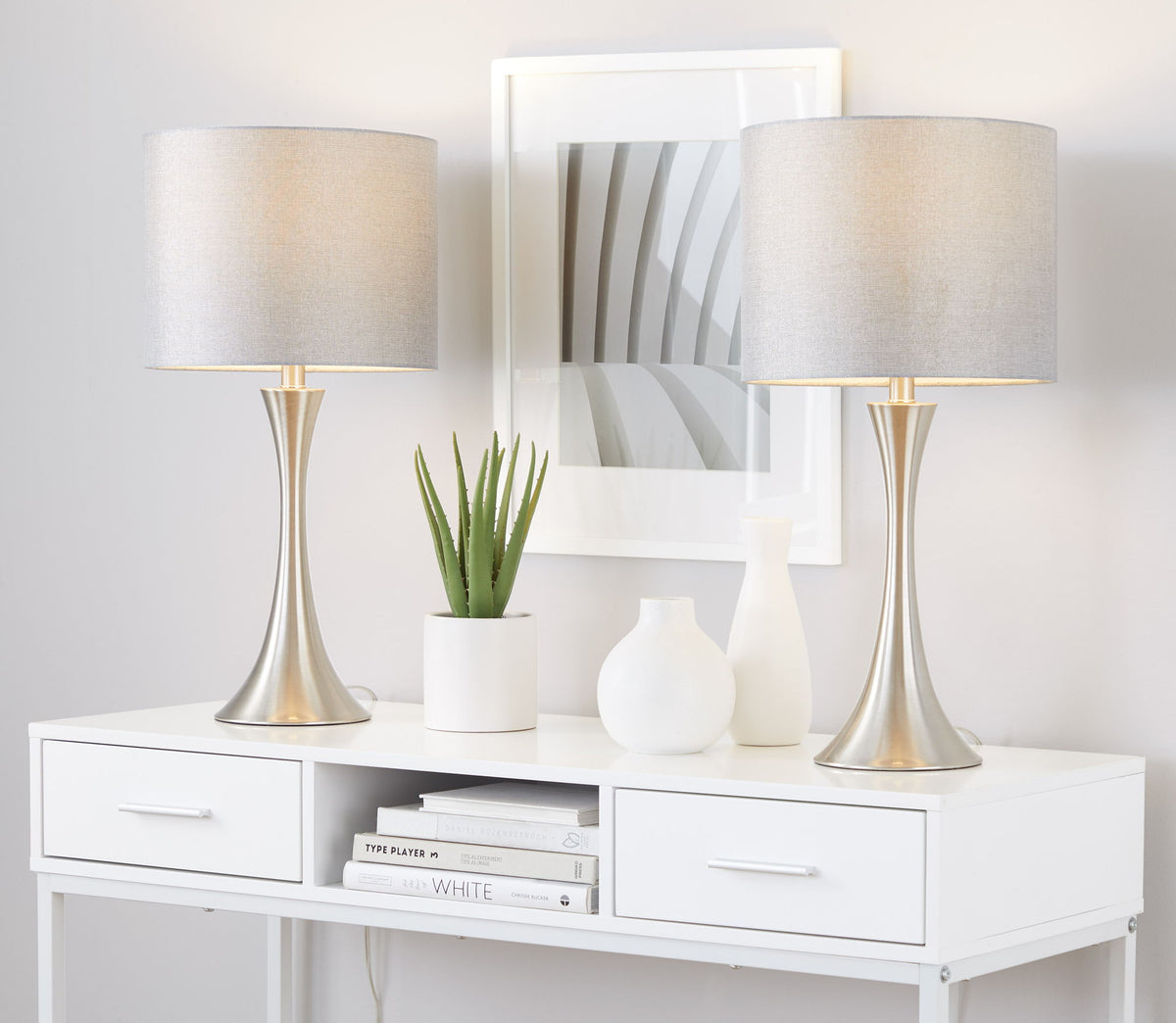 Lenuxe - Contemporary Semi Gloss Table Lamp (Set of 2)