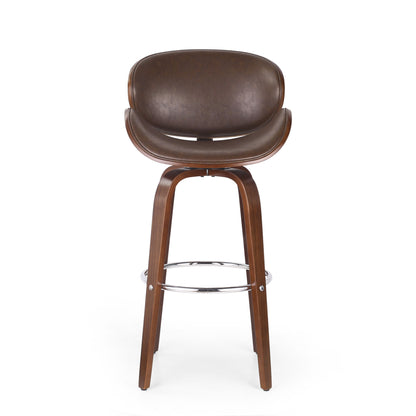 Lumos - Mid Century Modern Upholstered Swivel Barstool