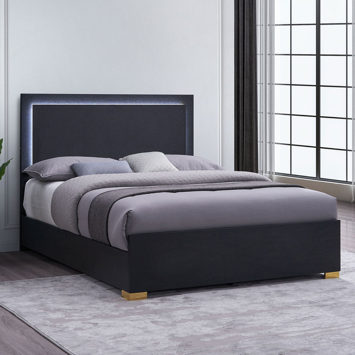 Jeremiah - LED Panel Bed With Touch Controlled Lighting