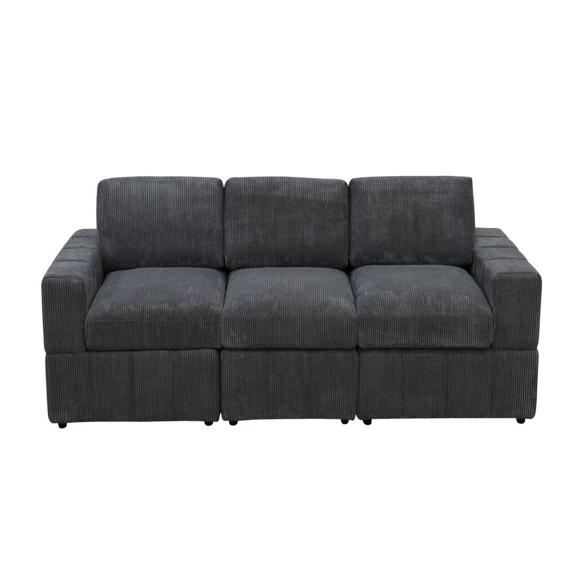Oversized Modular Sectional Sofa 3 Piece Set For Living Room - Dark Gray