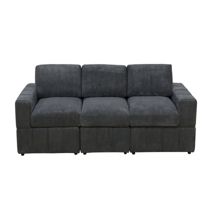 Oversized Modular Sectional Sofa 3 Piece Set For Living Room - Dark Gray