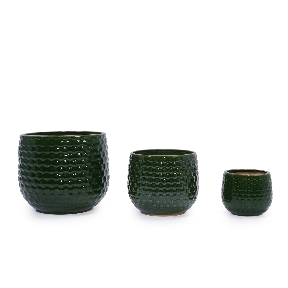 3 Pieces Flowerpot, Planter For Patio, Garden Or Windowsills - Dark Green