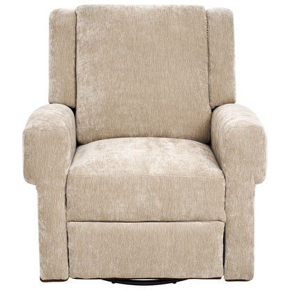 Manual Recliner Chair With Swivel Rocker Function, Dual Recline Angles