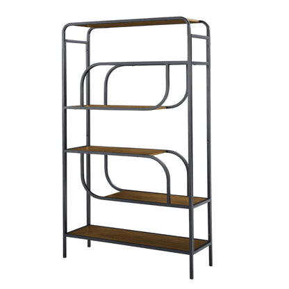 Geometric Bookcase / Display Rack - Black / Brown