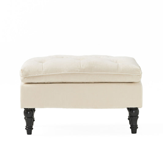 Lofton - Pillow Top Ottoman With Button Tufting - Cream