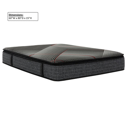 15" Euro Top Gel Memory Foam Hybrid Mattress With Pocket Coils, Cooling & Edge Support - Black - Queen
