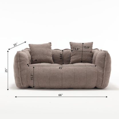 Cozy Beanbag Chair With High Resilience Foam Core For 2