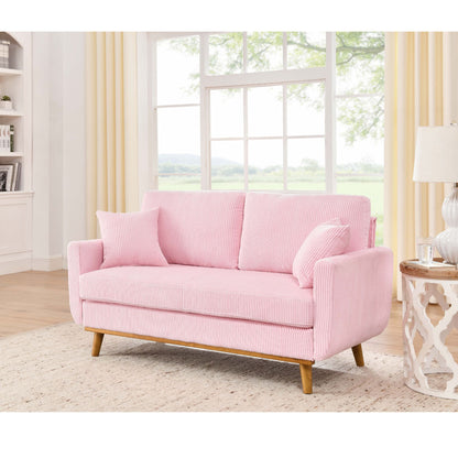 Upholstered Loveseat With Arms And Pillows