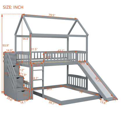 House Bunk Bed With Slide