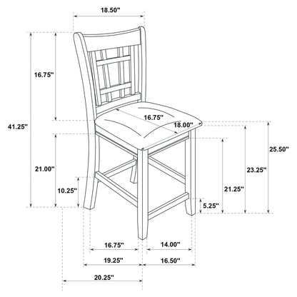 Lattice Back Counter Height Stools (Set of 2)