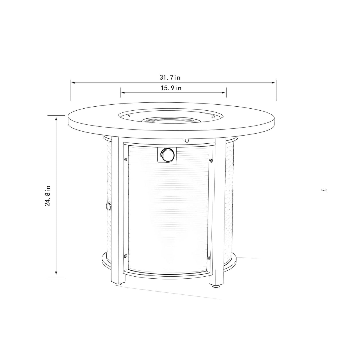 Propane Gas Fire Pit Table, 50000 Btu Round Steel Fire Pit
