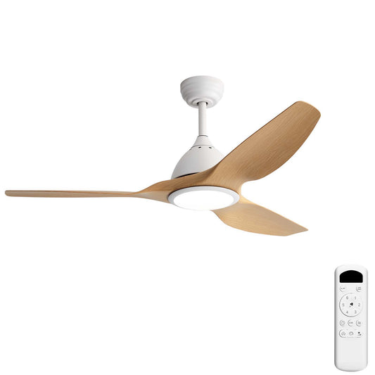 Bredoom Ceiling Fan With Remote Control And LED Light, Blades, Reversible DC Motor For Indoor / Outdoor Use