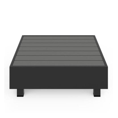 Square Slatted Patio Coffee Table With Rust Resistant Accents - Gray