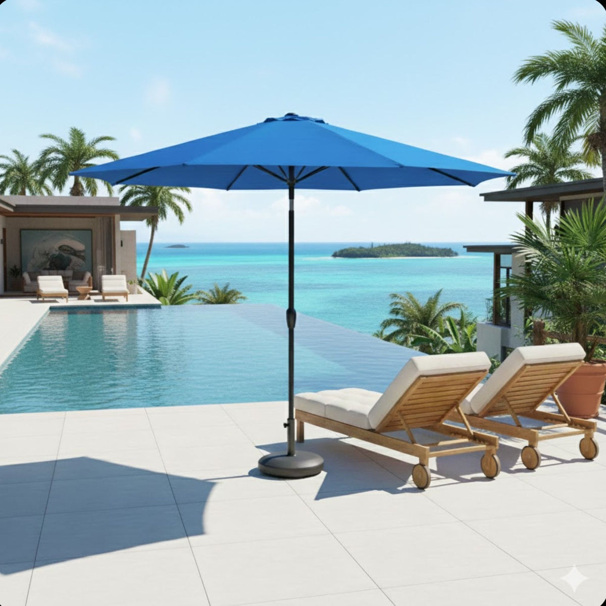Patio Umbrella With Crank Lift And Tilt, UV-Resistant Canopy