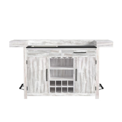 Rogen Rustic - Bar Table Base With Ice Tray - Rustic White