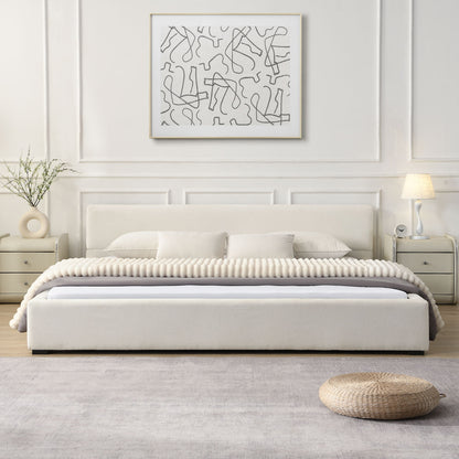 Elegant Wide Edge Bed With Soft Upholstered