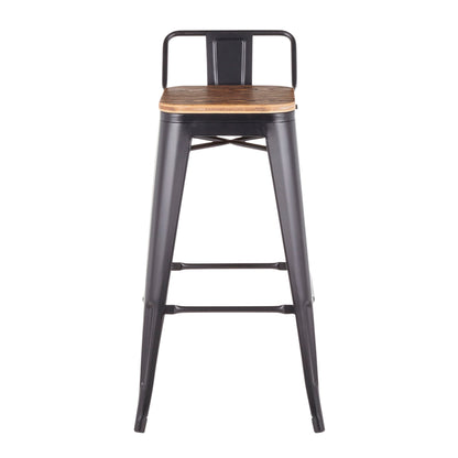 Oregon - Industrial Low Back Barstool (Set of 2) - Black