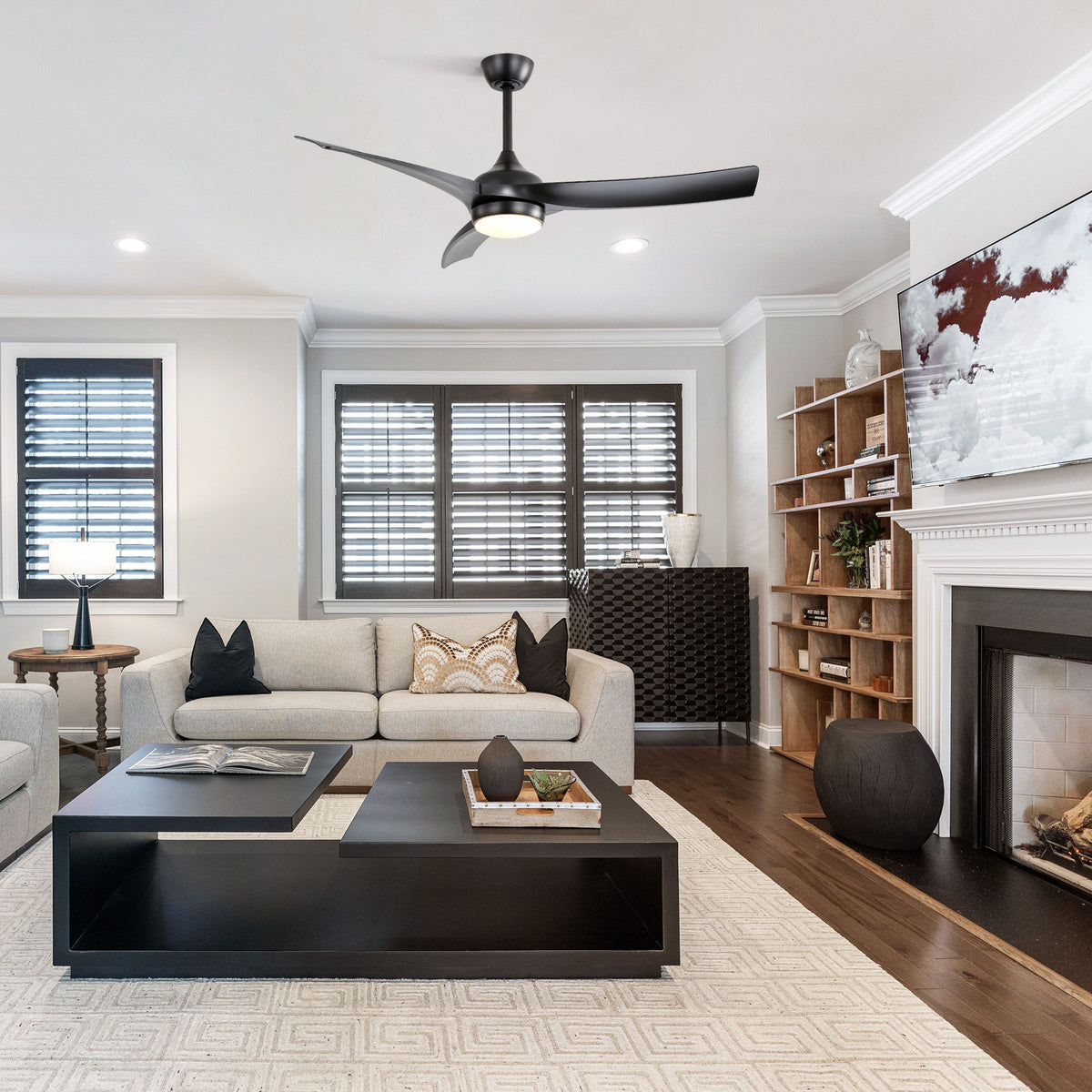 52" Ceiling Fan With 18W LED Light And Remote Control