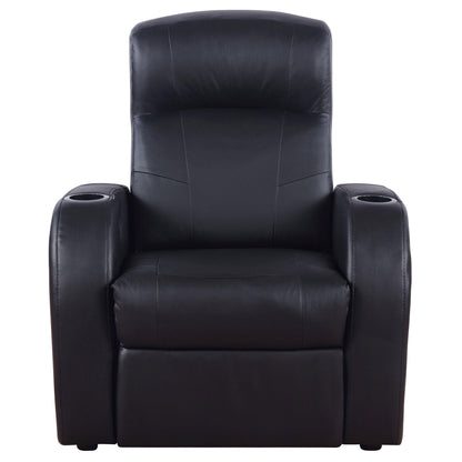 Upholstered Recliner With Cup Holder Comfort Lounge Chair - Black