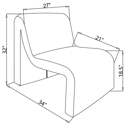 Winne - Curved Armless Accent Chair