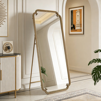Full Length Mirror With Stand, Floor Standing Dressing For Bedroom - Antique Gold