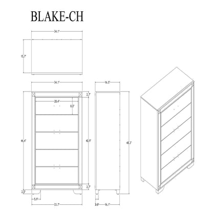 Lively - Chest With Glitter Detail And Thick Bar Handle Hardware - Black