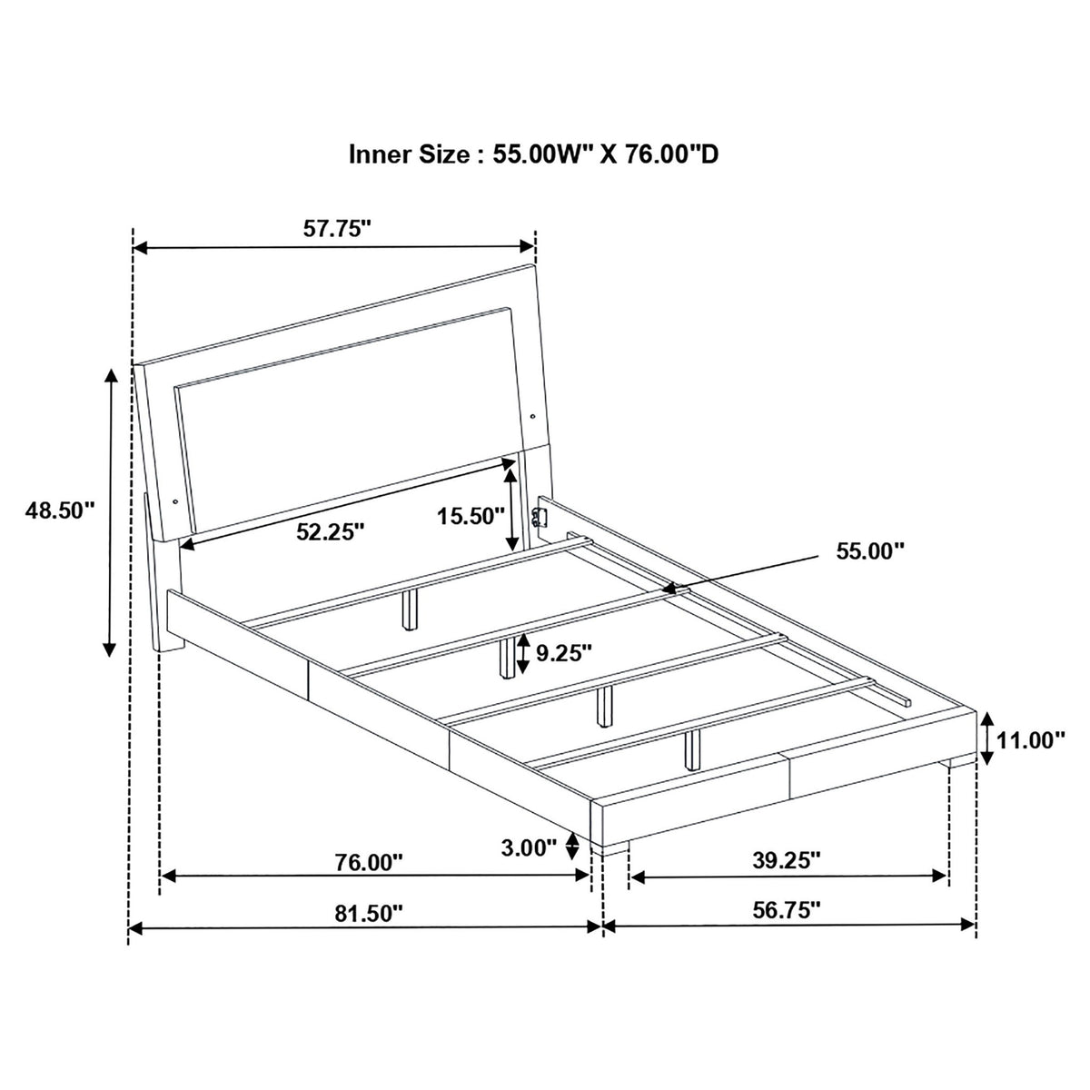Felicity - LED Panel Bed With Built In Lighting