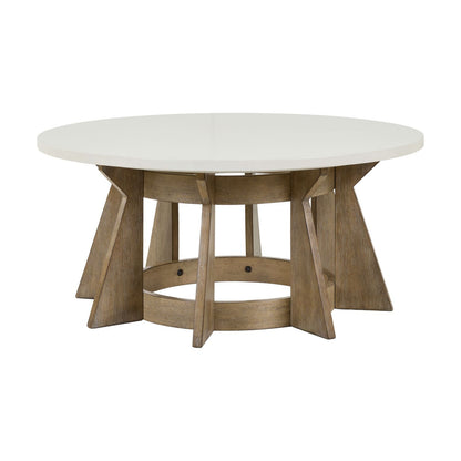 Berkley Square - Round Cocktail Table - Linen & Khaki