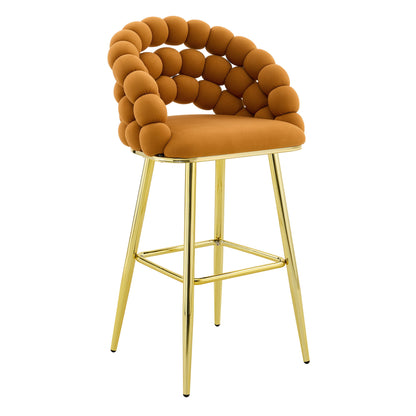 Bubble, Ball Chain Tufted Bar Chairs For Kitchen Island & Home Bar (Set of 2)