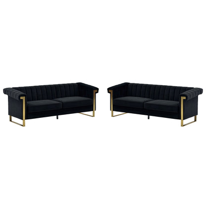 2 Piece Sofa Set With Tufted Back And Deep Seating